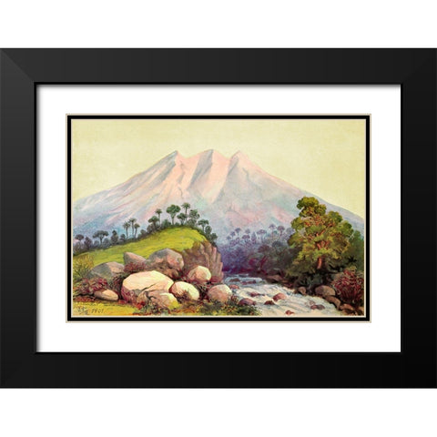 Vulkan Tandikat, Westkuste von Sumatra Black Modern Wood Framed Art Print with Double Matting by Haeckel, Ernst