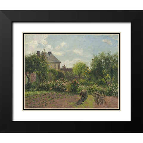 The Artists Garden at Eragny, 1898 Black Modern Wood Framed Art Print with Double Matting by Pissarro, Camille