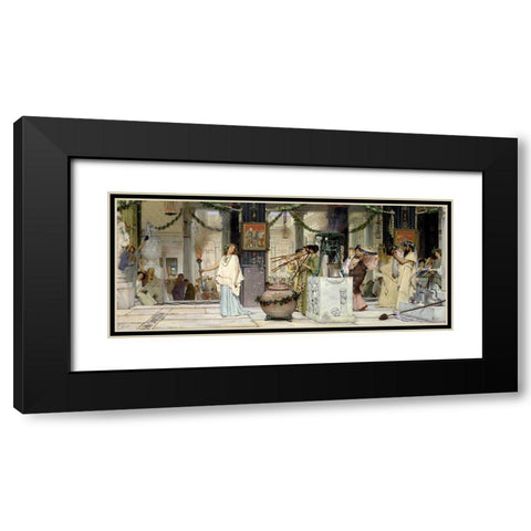 The Vintage Festival, 1871 Black Modern Wood Framed Art Print with Double Matting by Alma-Tadema, Sir Lawrence