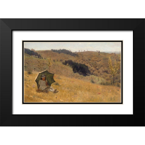 Sunny Days, 1874 Black Modern Wood Framed Art Print with Double Matting by Alma-Tadema, Sir Lawrence