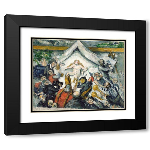 The Eternal Feminine Black Modern Wood Framed Art Print with Double Matting by Cezanne, Paul