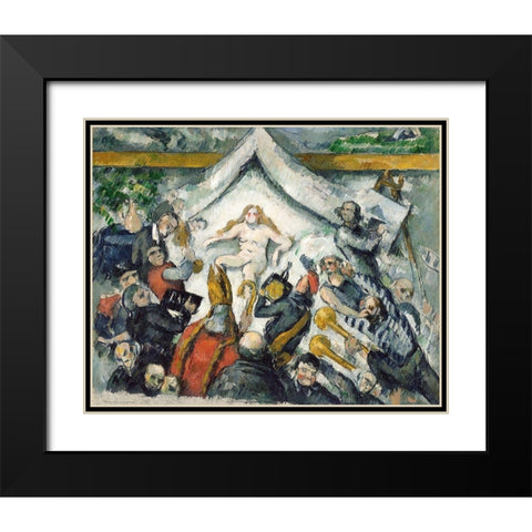 The Eternal Feminine Black Modern Wood Framed Art Print with Double Matting by Cezanne, Paul