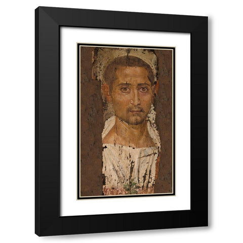 Mummy Portrait of a Bearded Man Black Modern Wood Framed Art Print with Double Matting by Unknown 3rd Century Romano-Egyptian Artisan