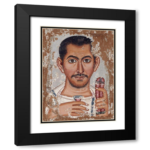 Mummy Portrait of a Bearded Man Black Modern Wood Framed Art Print with Double Matting by The Brooklyn Painter