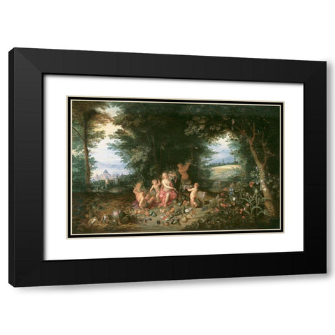 Landscape with Ceres (Allegory of Earth) Black Modern Wood Framed Art Print with Double Matting by Brueghel, Jan the Younger