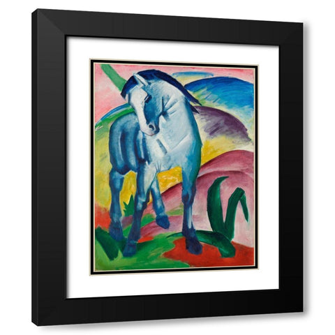 Blue Horse I, 1911 Black Modern Wood Framed Art Print with Double Matting by Marc, Franz