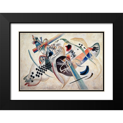 Composition 224 (On White), 1920 Black Modern Wood Framed Art Print with Double Matting by Kandinsky, Wassily