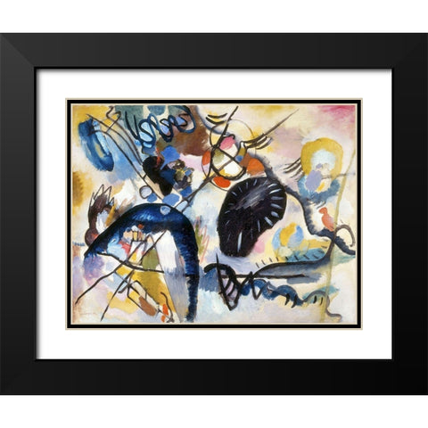 Black Spot 1, 1912 Black Modern Wood Framed Art Print with Double Matting by Kandinsky, Wassily