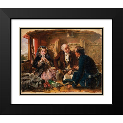 First Class - The Meeting, 1855 Black Modern Wood Framed Art Print with Double Matting by Solomom, Abraham