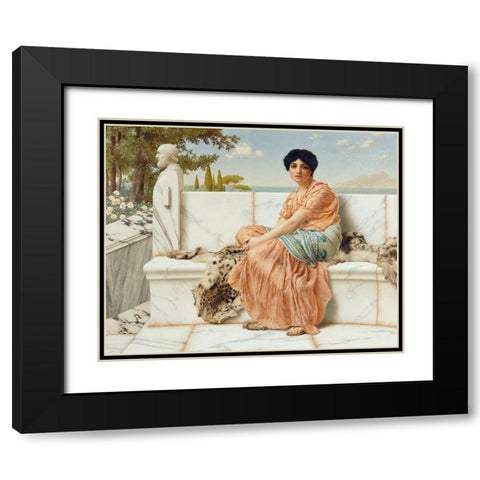 Reverie Black Modern Wood Framed Art Print with Double Matting by Godward, John William