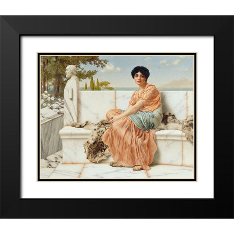 Reverie Black Modern Wood Framed Art Print with Double Matting by Godward, John William