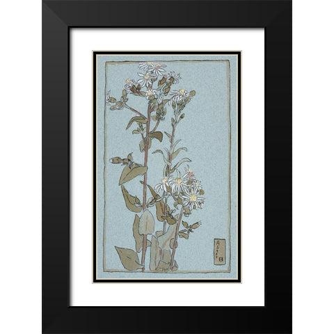 Aster on Green Ground Black Modern Wood Framed Art Print with Double Matting by Overbeck, Hannah Borger