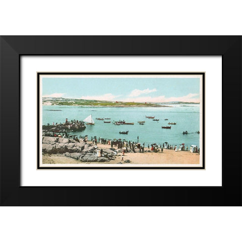 Water Sports At Annisquam, Glouchester, Mass., 1898 Black Modern Wood Framed Art Print with Double Matting by Detroit Publishing Co.