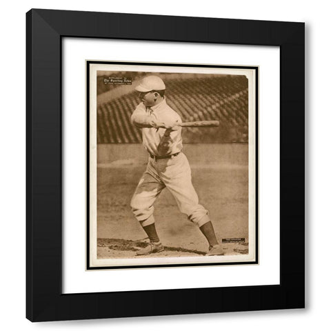 Tris Speaker, Boston American League, 1880 Black Modern Wood Framed Art Print with Double Matting by Leopold Morse Goulston Baseball Collection