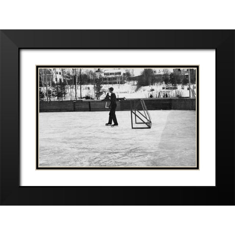 Winter Sports. Hanover, New Hampshire, 1936 Black Modern Wood Framed Art Print with Double Matting by Rothstein, Arthur
