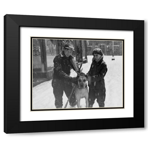 Winter Sports - Hanover, New Hampshire,  1936 Black Modern Wood Framed Art Print with Double Matting by Rothstein, Arthur