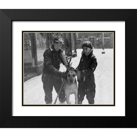 Winter Sports - Hanover, New Hampshire,  1936 Black Modern Wood Framed Art Print with Double Matting by Rothstein, Arthur