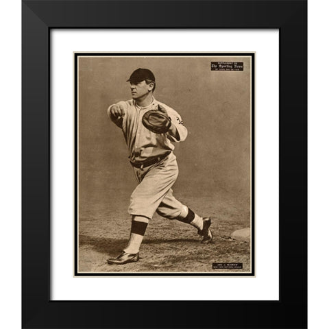John J. Mcgraw, New York National League, 1880 Black Modern Wood Framed Art Print with Double Matting by Leopold Morse Goulston Baseball Collection