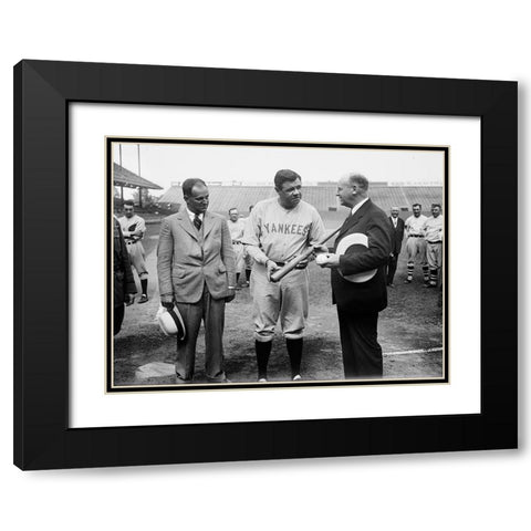 Babe Ruth, 1928 Black Modern Wood Framed Art Print with Double Matting by Harris and Ewing Collection (Library of Congress)