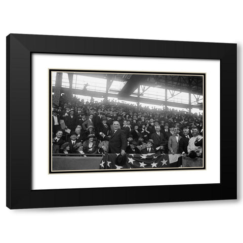 President Harding at Baseball Game, Washington Black Modern Wood Framed Art Print with Double Matting by Harris and Ewing Collection (Library of Congress)