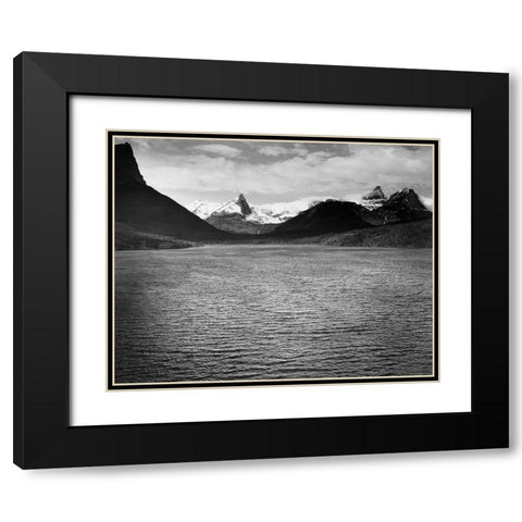 St. Marys Lake, Glacier National Park, Montana - National Parks and Monuments, 1941 Black Modern Wood Framed Art Print with Double Matting by Adams, Ansel