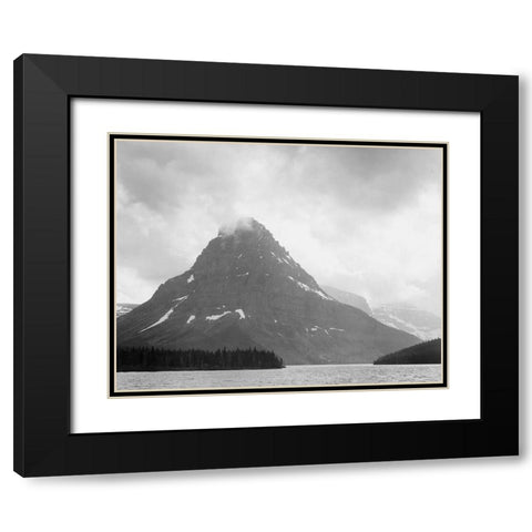 Two Medicine Lake, Glacier National Park, Montana - National Parks and Monuments, 1941 Black Modern Wood Framed Art Print with Double Matting by Adams, Ansel