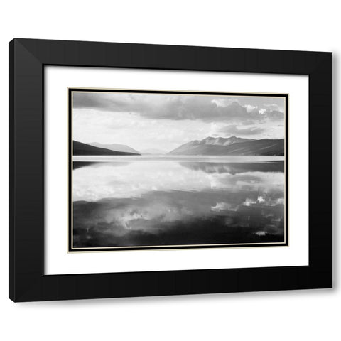 McDonald Lake, Glacier National Park, Montana - National Parks and Monuments, 1941 Black Modern Wood Framed Art Print with Double Matting by Adams, Ansel