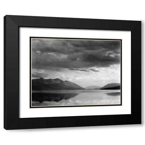 Evening, McDonald Lake, Glacier National Park, Montana - National Parks and Monuments, 1941 Black Modern Wood Framed Art Print with Double Matting by Adams, Ansel