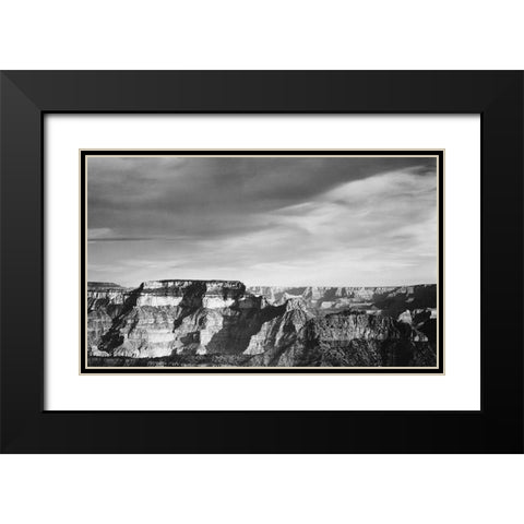 Grand Canyon from North Rim - National Parks and Monuments, 1940 Black Modern Wood Framed Art Print with Double Matting by Adams, Ansel