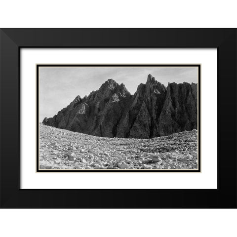 Bishop Pass, Kings River Canyon, proposed as a national park, California, 1936 Black Modern Wood Framed Art Print with Double Matting by Adams, Ansel