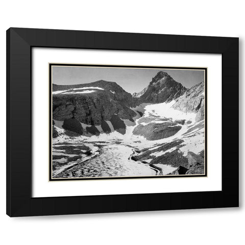 Junction Peak, Kings River Canyon,  proposed as a national park, California, 1936 Black Modern Wood Framed Art Print with Double Matting by Adams, Ansel