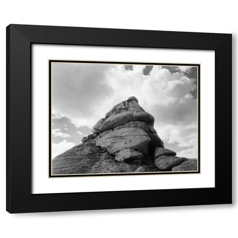 Rock and Cloud, Kings River Canyon,  proposed as a national park, California, 1936 Black Modern Wood Framed Art Print with Double Matting by Adams, Ansel