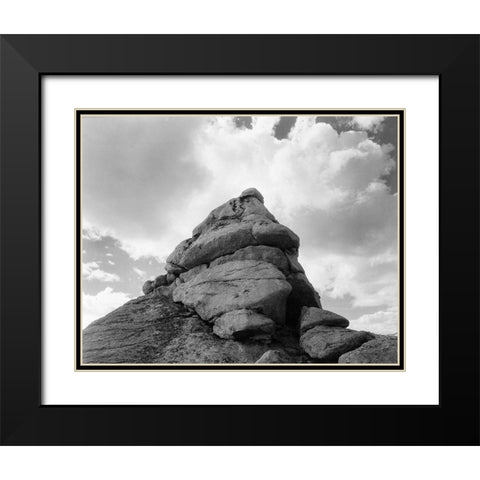 Rock and Cloud, Kings River Canyon,  proposed as a national park, California, 1936 Black Modern Wood Framed Art Print with Double Matting by Adams, Ansel