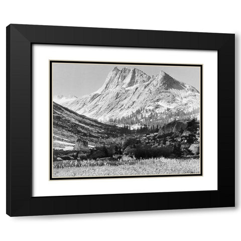 Boaring River, Kings Region, Kings River Canyon, proposed as a national park, California, 1936 Black Modern Wood Framed Art Print with Double Matting by Adams, Ansel