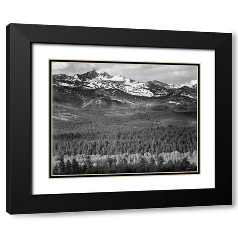 Longs Peak from Road, Rocky Mountain National Park, Colorado, 1941 Black Modern Wood Framed Art Print with Double Matting by Adams, Ansel