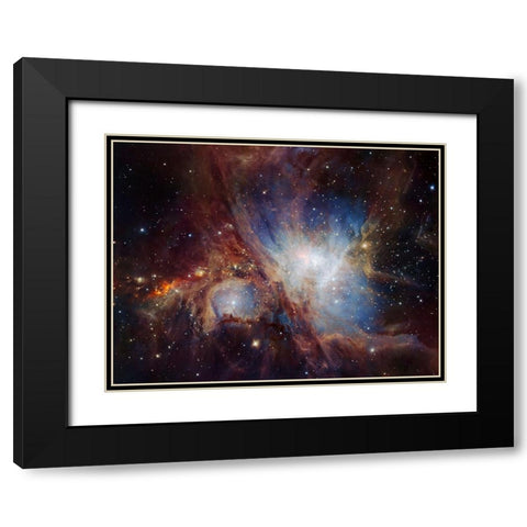 Deep infrared view of the Orion Nebula from HAWK-I Black Modern Wood Framed Art Print with Double Matting by ESO/H. Drass et al.