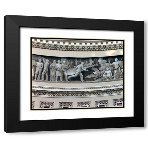 Wright Brothers frieze in U.S. Capitol dome, Washington, D.C. Black Modern Wood Framed Art Print with Double Matting by Highmith, Carol