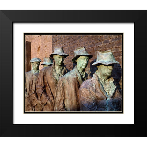 Breadline, F.D.R. Memorial, Washington, D.C. Black Modern Wood Framed Art Print with Double Matting by Highmith, Carol