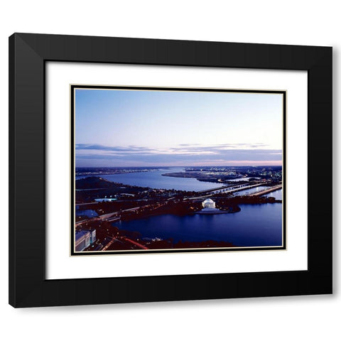 Jefferson Memorial taken from an open window in the Washington Monument, Washington, D.C. Black Modern Wood Framed Art Print with Double Matting by Highmith, Carol