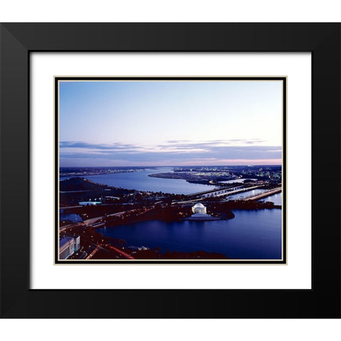 Jefferson Memorial taken from an open window in the Washington Monument, Washington, D.C. Black Modern Wood Framed Art Print with Double Matting by Highmith, Carol