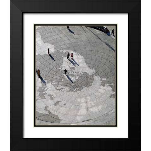 U.S. Navy Memorial, Washington, D. C. Black Modern Wood Framed Art Print with Double Matting by Highmith, Carol