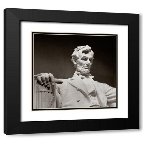 Lincoln Memorial statue by Daniel Chester French, Washington, D.C. Black Modern Wood Framed Art Print with Double Matting by Highmith, Carol