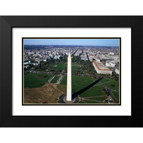 Aerial view of the Washington Monument, Washington, D.C. Black Modern Wood Framed Art Print with Double Matting by Highmith, Carol