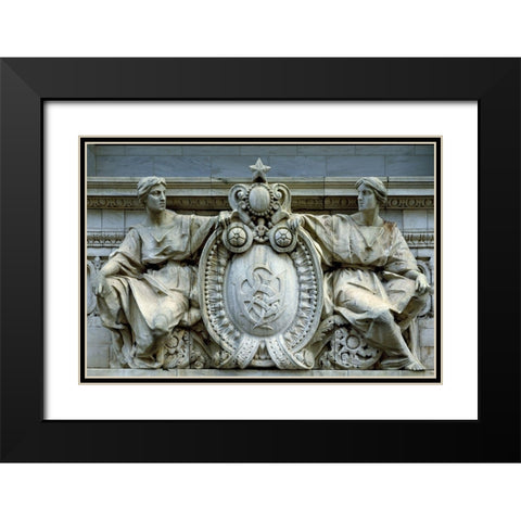 Architectural detail in Washington, D.C. Black Modern Wood Framed Art Print with Double Matting by Highmith, Carol