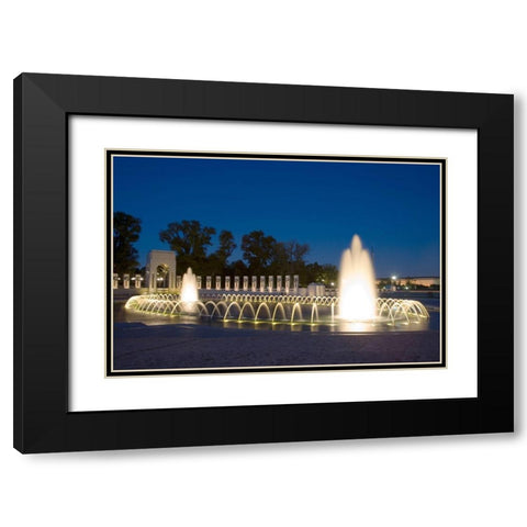 World War II Memorial Nigh), Washington, D.C. Black Modern Wood Framed Art Print with Double Matting by Highmith, Carol