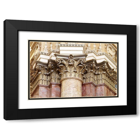 Main Reading Room. Detail of capitals of engaged columns. Library of Congress Thomas Jefferson Build Black Modern Wood Framed Art Print with Double Matting by Highmith, Carol