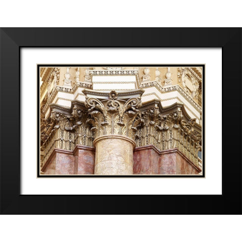 Main Reading Room. Detail of capitals of engaged columns. Library of Congress Thomas Jefferson Build Black Modern Wood Framed Art Print with Double Matting by Highmith, Carol
