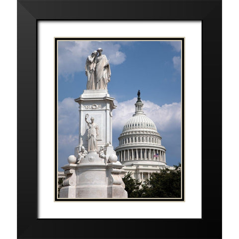 The Peace Monument located in Peace Circle on the grounds of the U.S. Capitol, First St. and Pennsyl Black Modern Wood Framed Art Print with Double Matting by Highmith, Carol