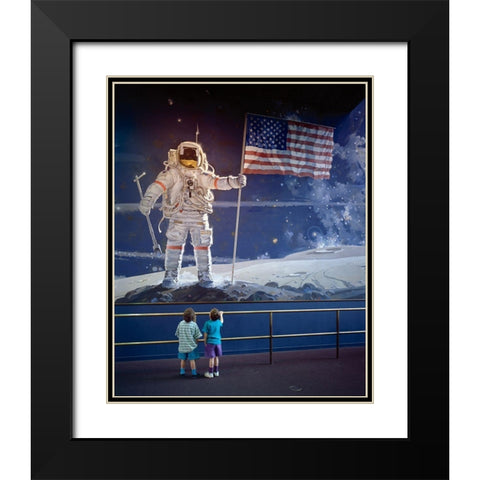 Part of mural The Space Mural, A Cosmic View, at the National Air and Space Museum, Washington, D.C. Black Modern Wood Framed Art Print with Double Matting by Highmith, Carol