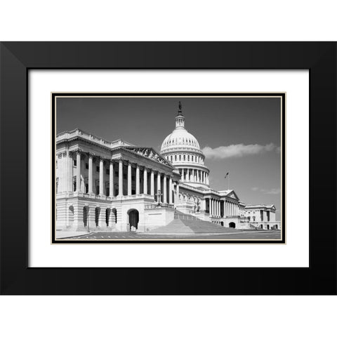 U.S. Capitol, Washington, D.C. - Black and White Variant Black Modern Wood Framed Art Print with Double Matting by Highmith, Carol